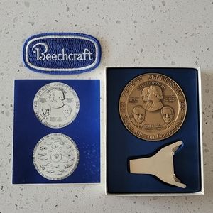 BEECH AIRCRAFT CORP.  50TH ANNIVERSARY BRONZE MEDALLION